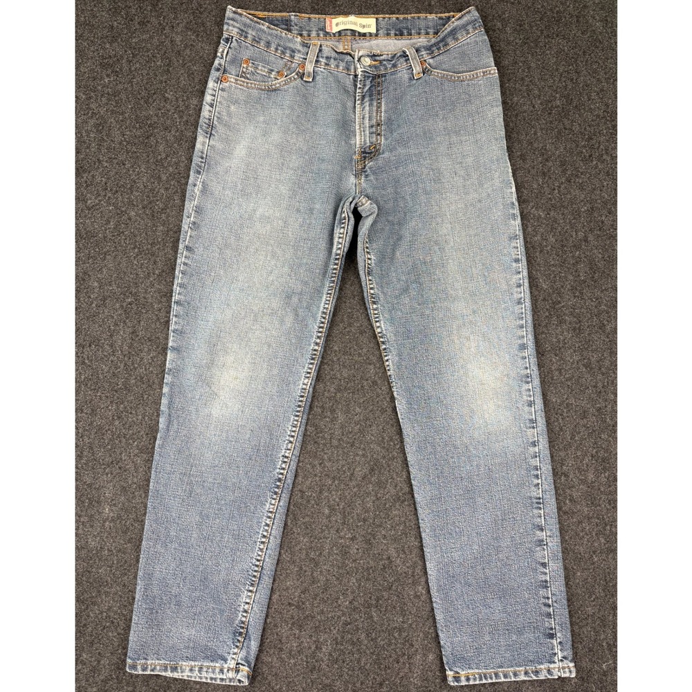 Levis Original Spin Low Cut Jeans Blue Straight Leg Denim Made in USA‎ Size 27
